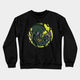 Zombie Head Mascot Spray Crewneck Sweatshirt